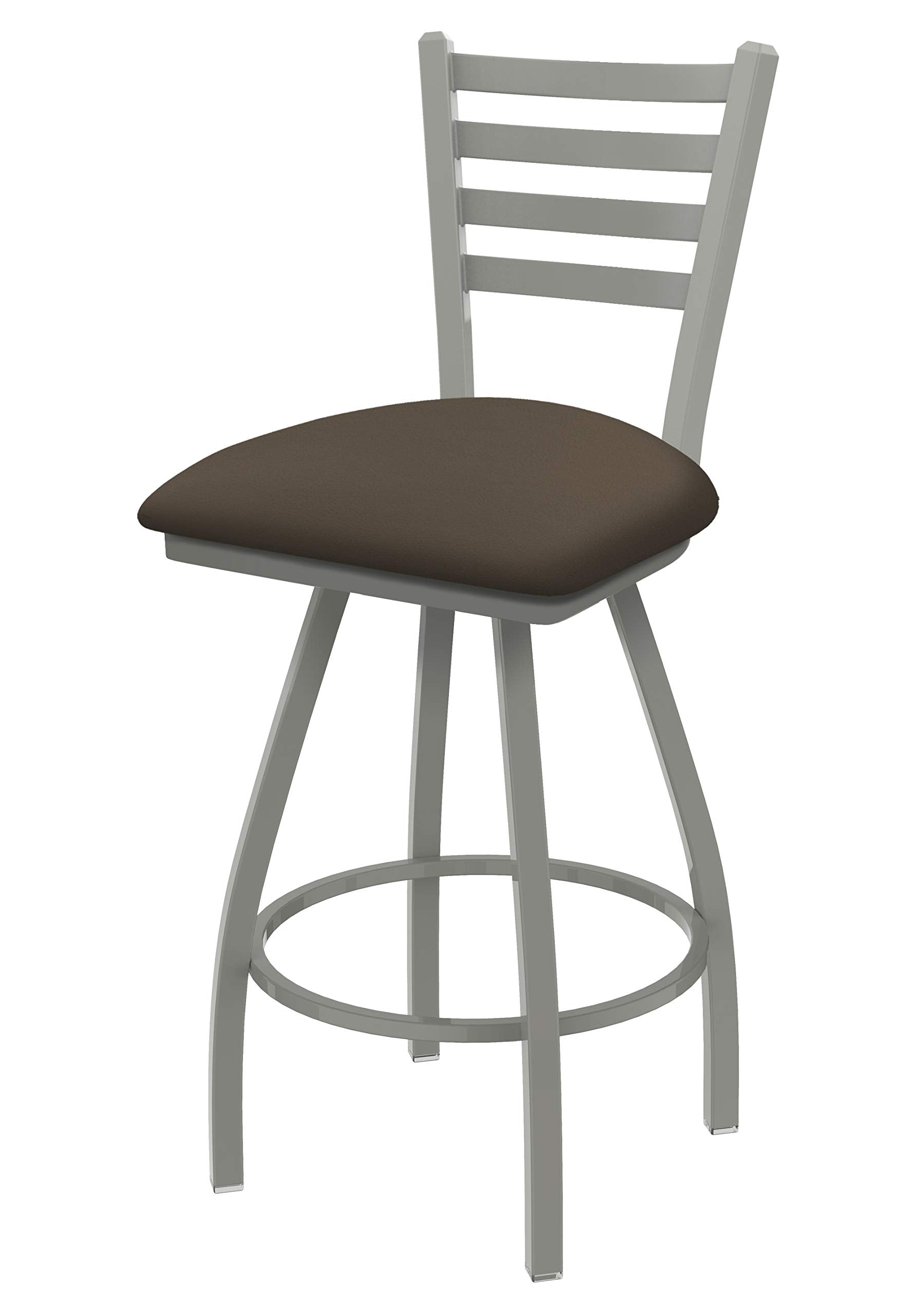 XL 410 Jackie 36 Swivel Extra Tall Bar Stool with Anodized Nickel Finish and Canter Earth Seat