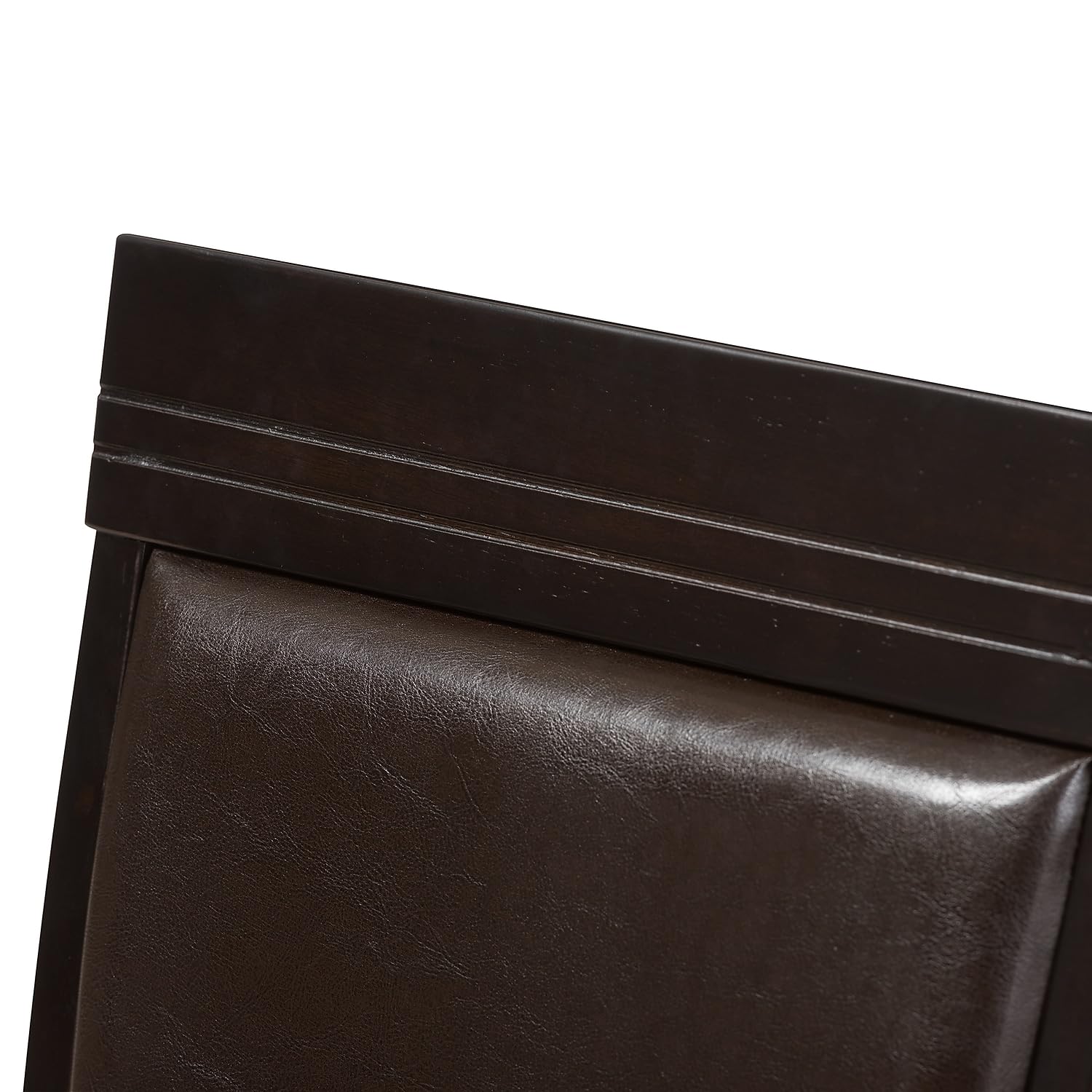 Baxton Studio Thea Contemporary Faux Leather Dining Chair, Dark Brown, 2/Set (142-2PC-8031-HT)