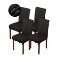 Genina Waterproof Chair Covers For Dining Room Dining Chair Covers Kitchen Parsons Chair Covers (Black, 4 Pcs)
