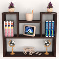 Captiver Engineered Wood Wall Mounted Open Books Shelf Skybow (Tier 5 Wenge) Living Room Home Study Office Cabinet Library Bedro