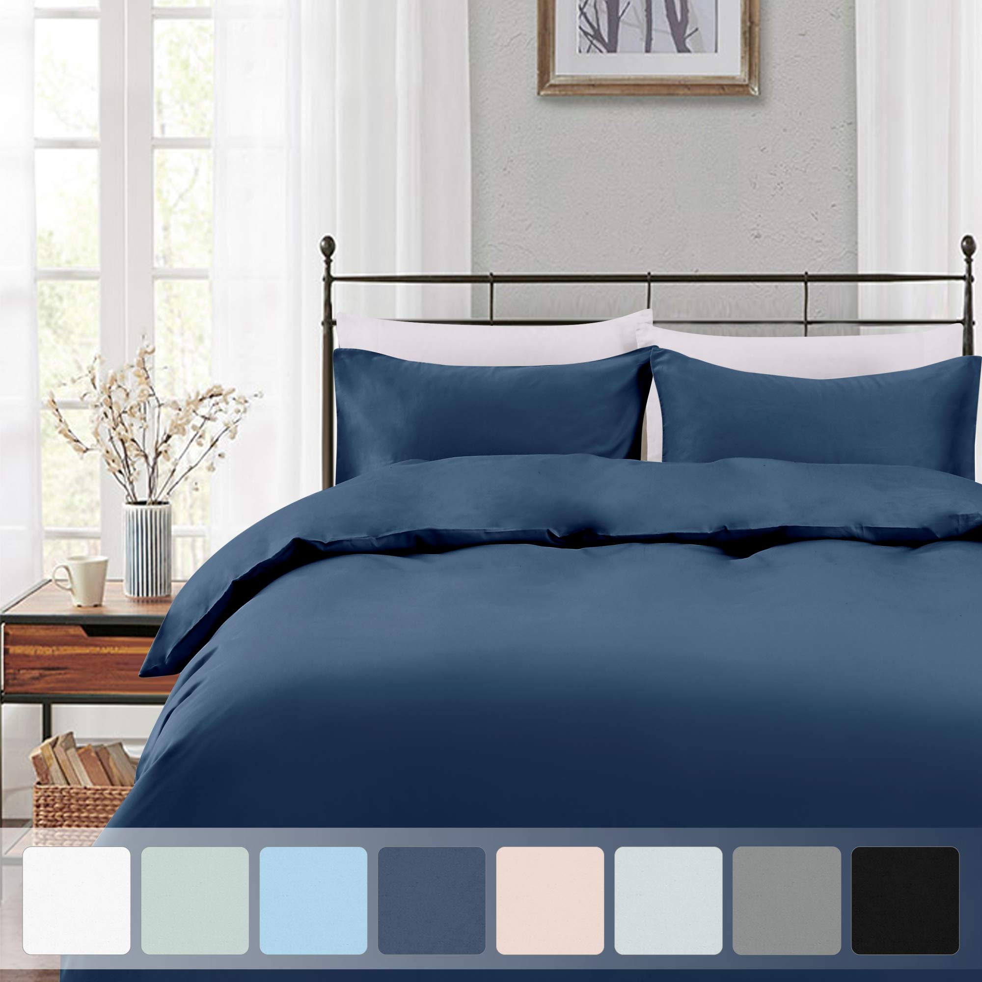 California Design Den King Size Duvet Cover Set, 400 Thread Count 100% Cotton Sateen Weave, Soft Luxury Comforter Cover & Pillow