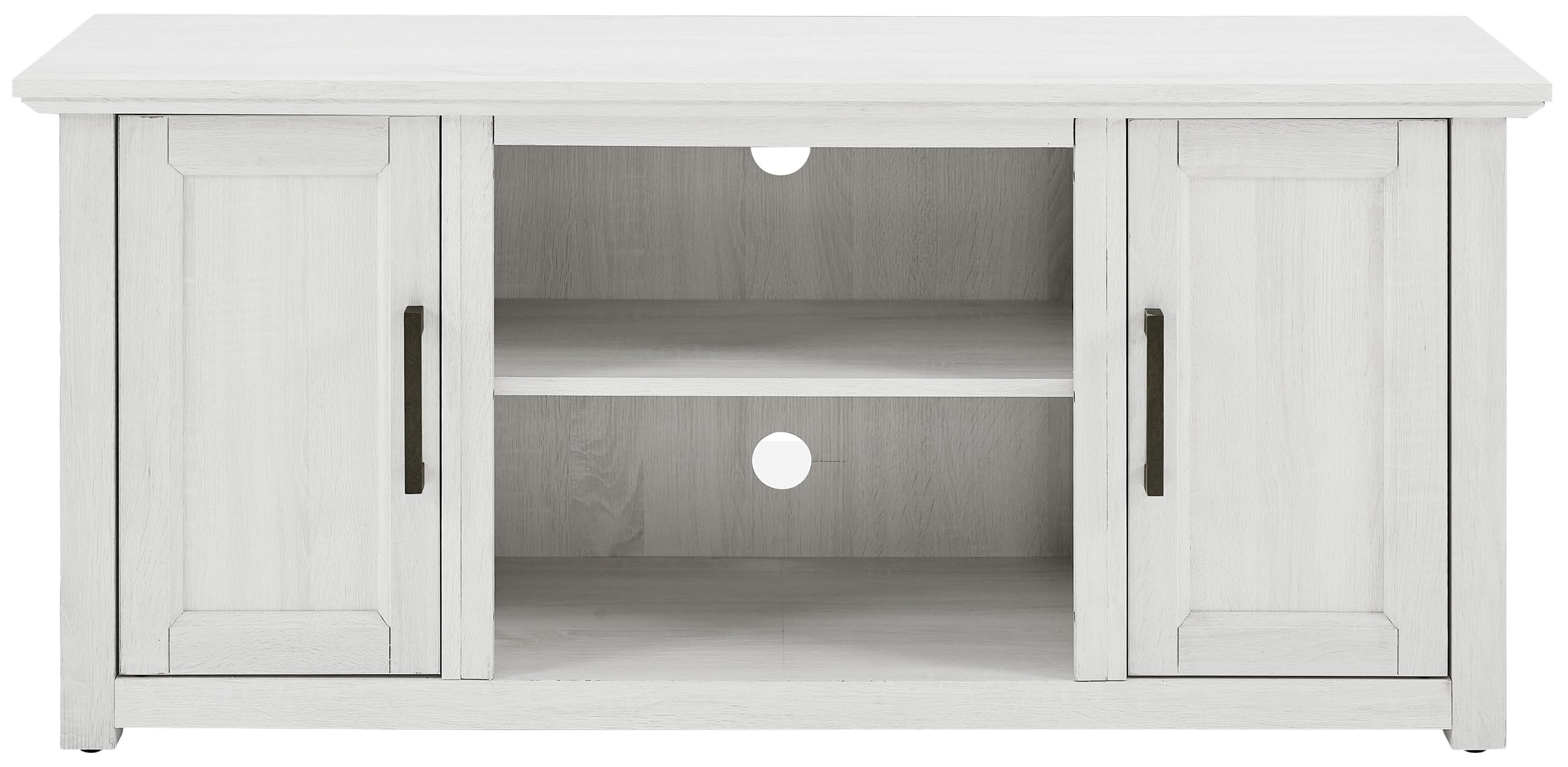 Crosley Furniture Camden Low Profile TV Stand for 50+ inch TVs, Entertainment Center with Storage Shelves, Whitewash