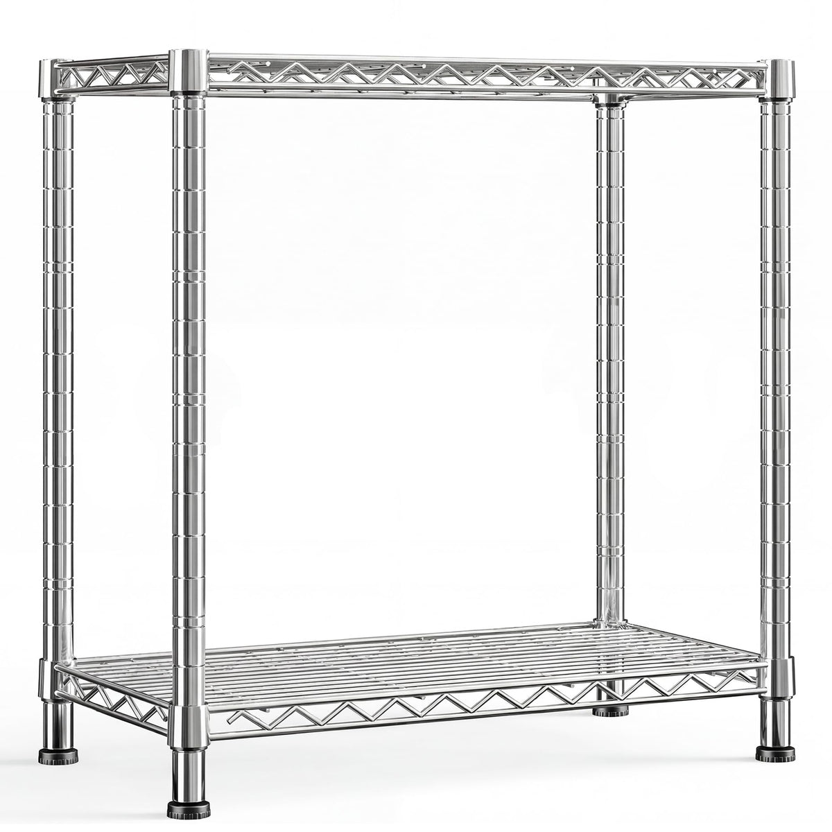DurayLoly 400LBS 2Tier Narrow Wire Shelving for Kitchen Laundry, Chrome