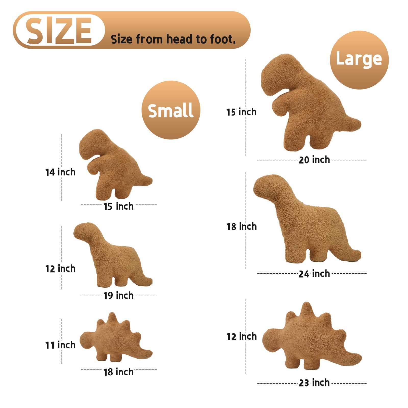 Tvvpgg Dino Nugget Plush,Large 23 In Dino Nugget Pillow Stuffed Toy, Funny Dino Chicken Nuggets Pillow Gifts For Kids Adults Gir