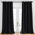 Nicetown Black Out 108 Inch Curtains For Bedroom - Thermal Insulated Solid Grommet Blackout Window Treatments Sound Reducing For