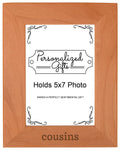 Personalized Gifts Cousins Gift Aunt and Uncle Family Natural Wood Engraved 5x7 Portrait Picture Frame Wood