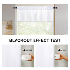 Dwcn White Valance Curtains For Living Room, Kitchen Valance Solid Short Topper, Rod Pocket Bathroom/Basement Curtain For Window