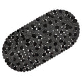 WELTRXE Pebbles Bath Mat for Tub Black Non-Slip Bathtub Mat with Suction Cups, Drain Holes for Bathroom Showers, Tub, Machine Wa