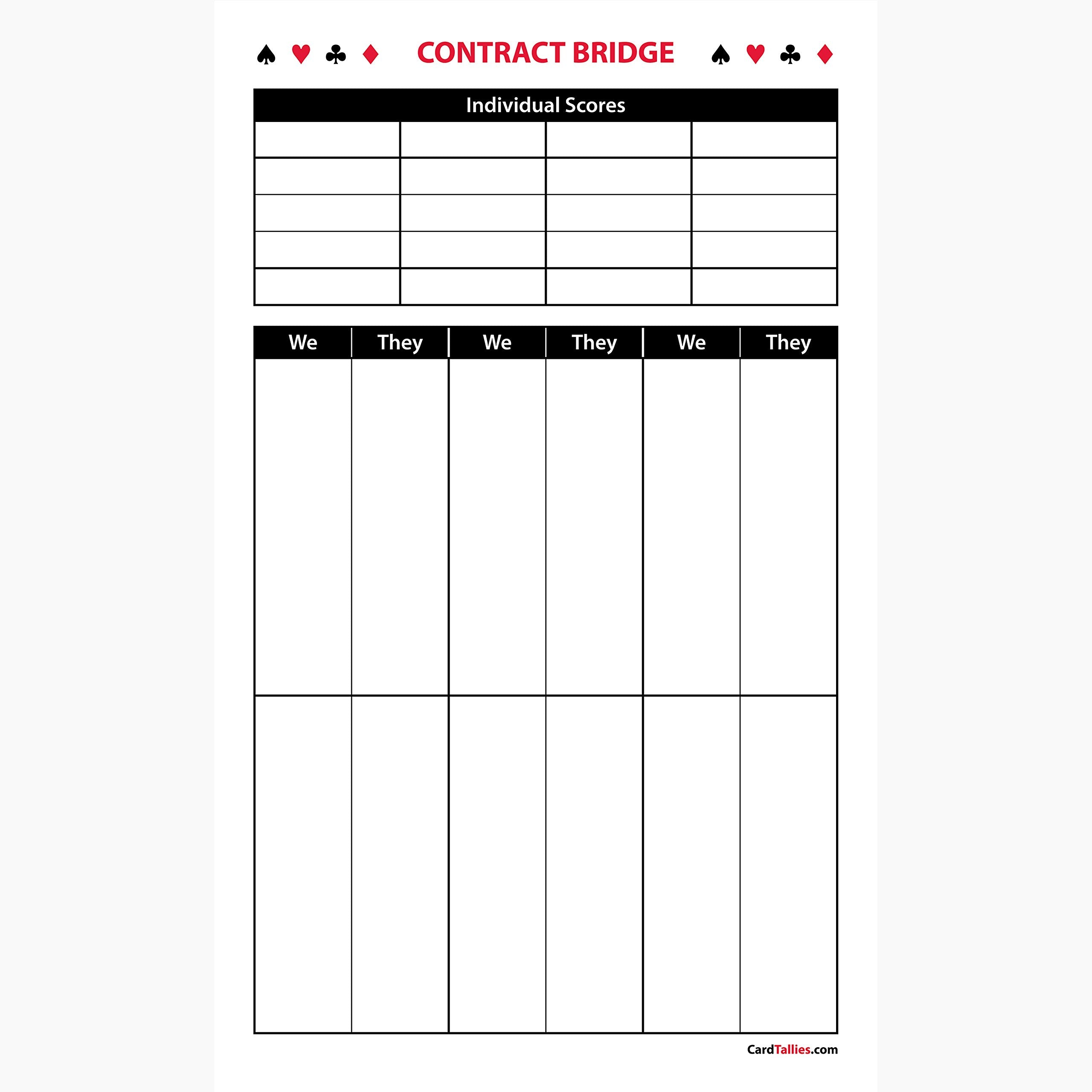 Contract Bridge Score Pads (5 Pads, 50 Sheets Each) Enjoy The Original. Made In The Usa.