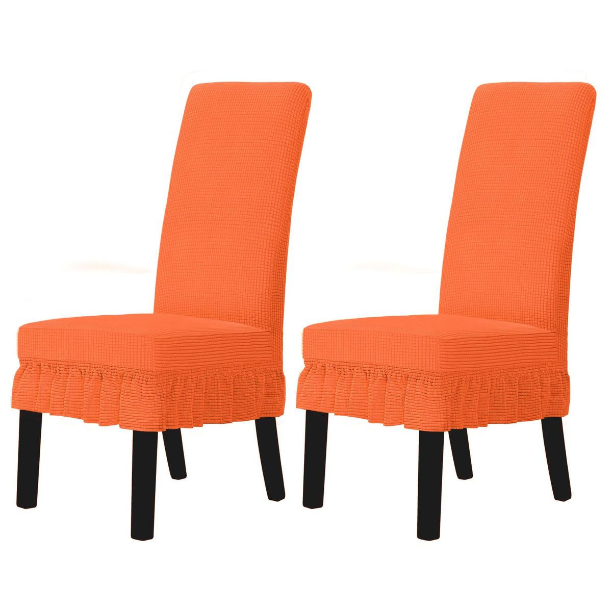Easy-Going Dining Chair Covers Stretch Parsons Chair Slipcover with Skirt Chair Covers for Dining Room Restaurant Banquet (2 PCS