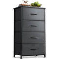 Aodk Dresser For Bedroom With 4 Storage Drawers, Small Dresser Chest Of Drawers Fabric Dresser With Sturdy Steel Frame, Dresser For Closet With Wood Top, Dark Grey