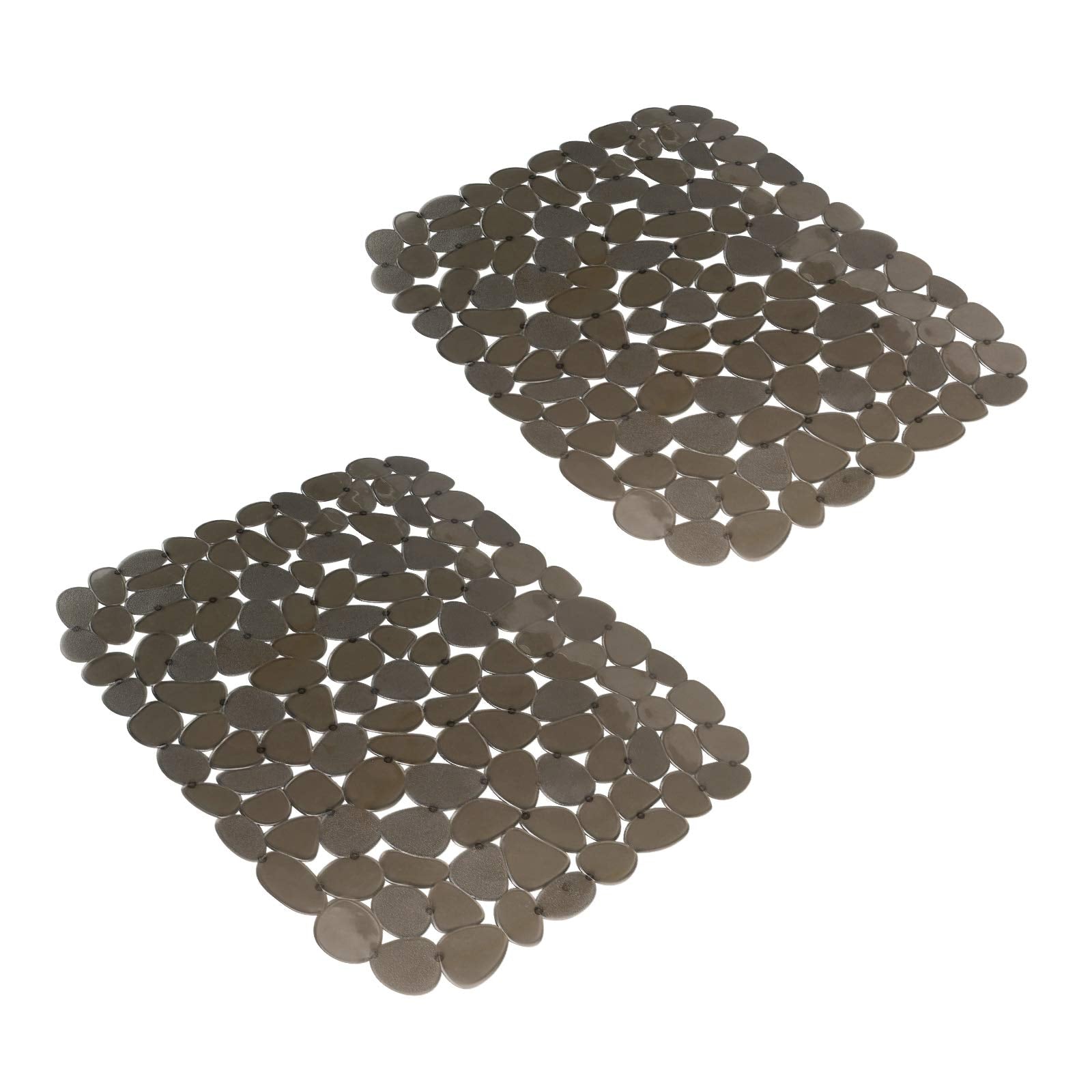 Yiter Sink Mat, 2Pcs Adjustable PVC Pebble Sink Protector for Stainless Steel or Porcelain Sink, Dish Drying Mat for Bathroom Ki