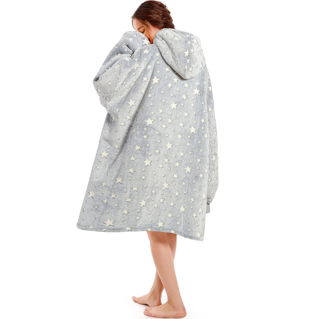 Blanket Hoodie Women & Man,Premium Sherpa Fleece Oversized Hoodie Blanket With Giant Pocket For Women,Super Cozy And Big Wearabl