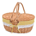 Large 15.4 Wicker Picnic Basket with Removable Liner Empty Picnic Baskets with Lid, Picnic Hamper with Foldable Handles for Picn