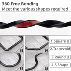 ESUFEIR 78 Inch Black Collapsible Shower Threshold Water Dam Barrier, Self-Adhesive Silicone Splash Guard for Bathroom & Kitchen