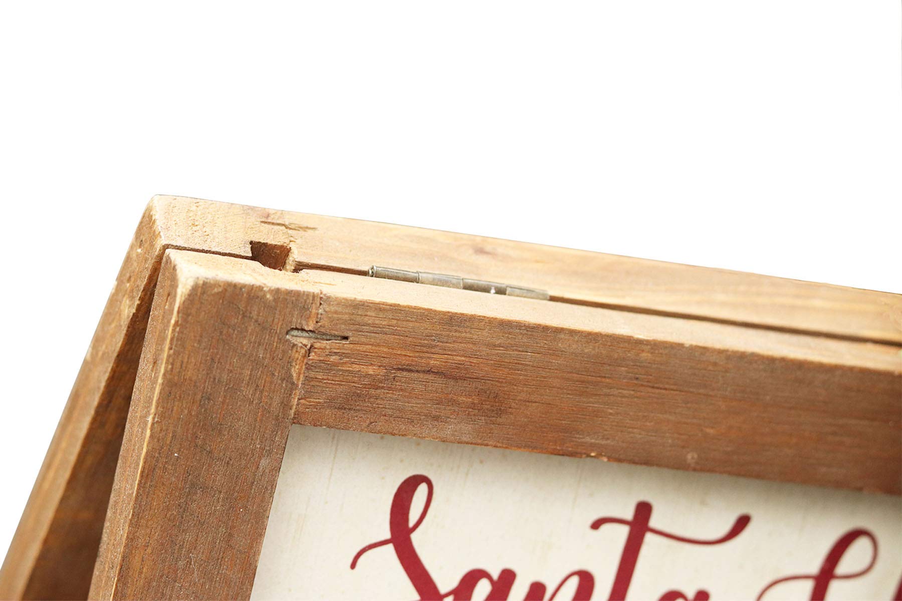 23' H Santa Claus Advent Wood Calendar, Reusable Countdown To Christmas Retro Calendar With Easel (Brown Frame)