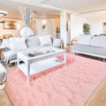 Terrug Fluffy Large Area Rugs for Living Room Bedroom, Pink 8x10 Rug Washable Shag Carpet, Super Soft Fuzzy Plush Non-Slip Cute 