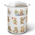 TAZSWDMM Teddy Bear Sports Laundry Basket Hamper, Bear Nursery Decor, Kids Foldable Clothes Toys Books Storage Box Bins Baskets 