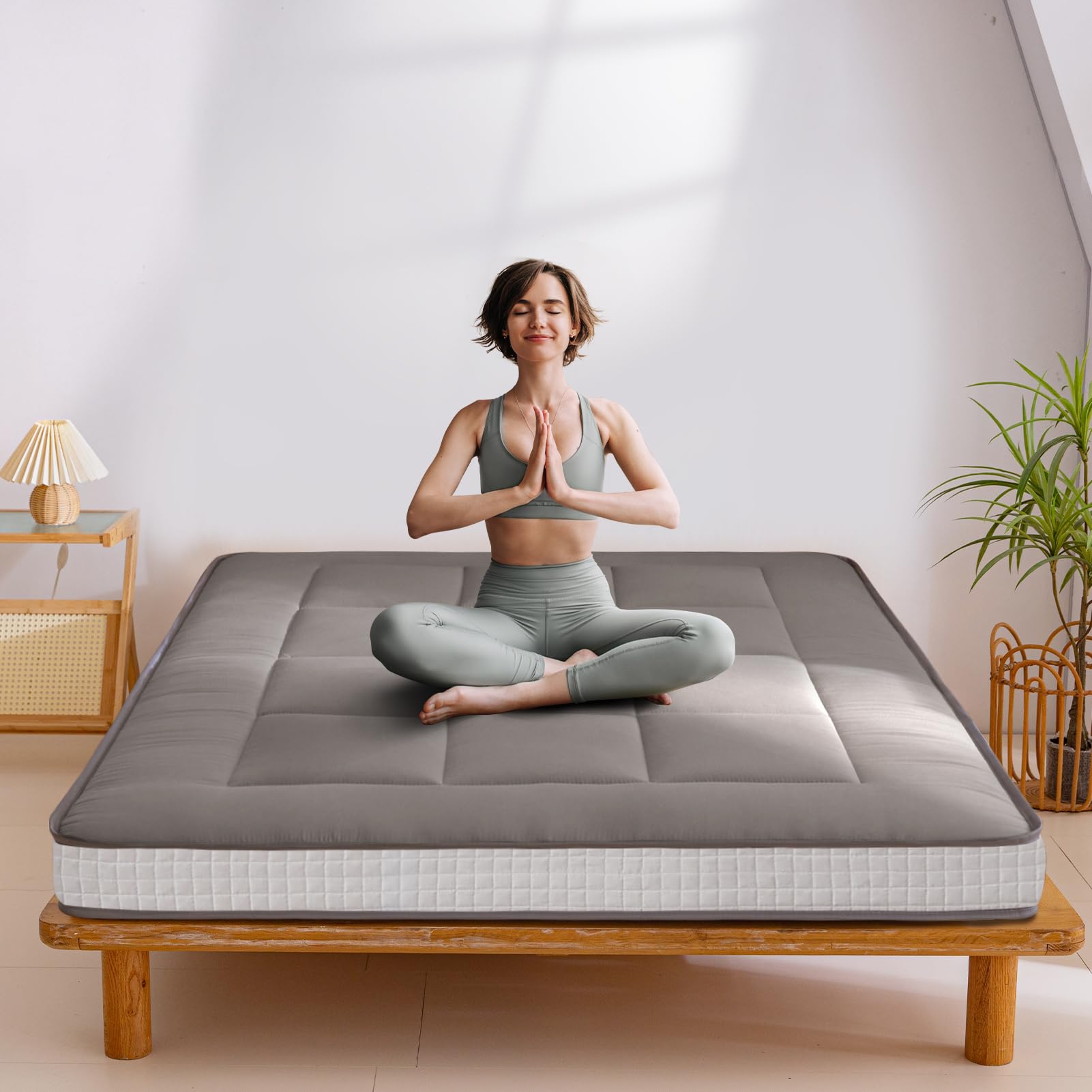 Maxyoyo 6' Extra Thick Floor Futon Mattress, Foldable Mattress Tatami Pad Floor Mattress For Adults Floor Bed Roll Up Mattress