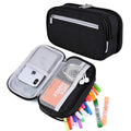Yonzone Big Capacity Pencil Case Large Pencil Bag Pouch Pen Case Pencil Marker Holder With 3 Compartment For Stationery Desk Org