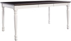Crosley Furniture Shelby 4-Piece Traditional Dining Table Set for 5 with 2 Chairs and a Wood Bench, Distressed White