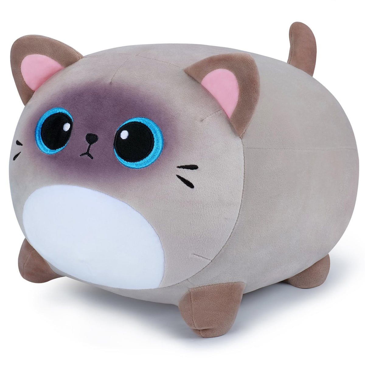 Siamese Cat Plush Pillow-16' Siamese Cat Plush Stuffed Animal Grey Cat Plush Pillow, Cute Soft Plush Cat Plushie Stuffed Cat To
