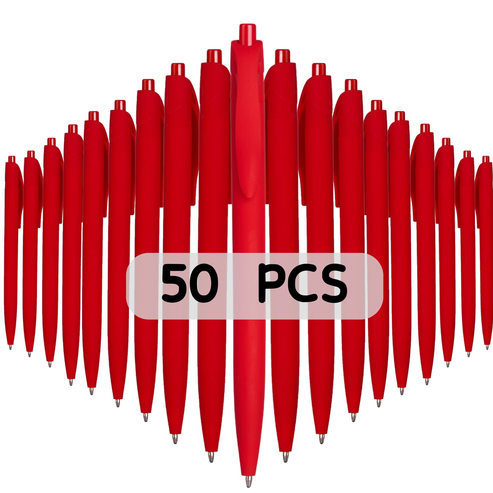 Wiaziert Ballpoint Pens, 50 Pack (Black Ink),Bulk Pens, Red Barrel,Click Pens For Office Home And School, Retractable Ballpoint