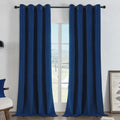 Joydeco Navy Blue 100% Blackout Curtains 72 Inch Curtains 2 Panels Set, Black Out Curtain For Bedroom, Grommet Heavy Luxury Ther
