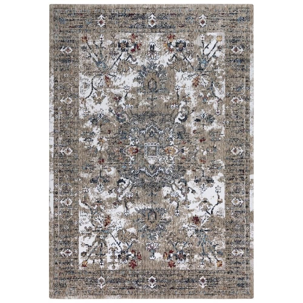 Sanction 5'2" X 7'9" Abstract Beige/White/Brown/Multi Color Power-Loom Area Rug