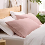 Bedsure Queen Pillow Cases Set Of 2 - Pale Blush Polyester Microfiber Pillowcase 2 Pack, Super Soft And Cozy Pillowcase, Pillow Case Covers With Envelop Closure, 20X30 Inches