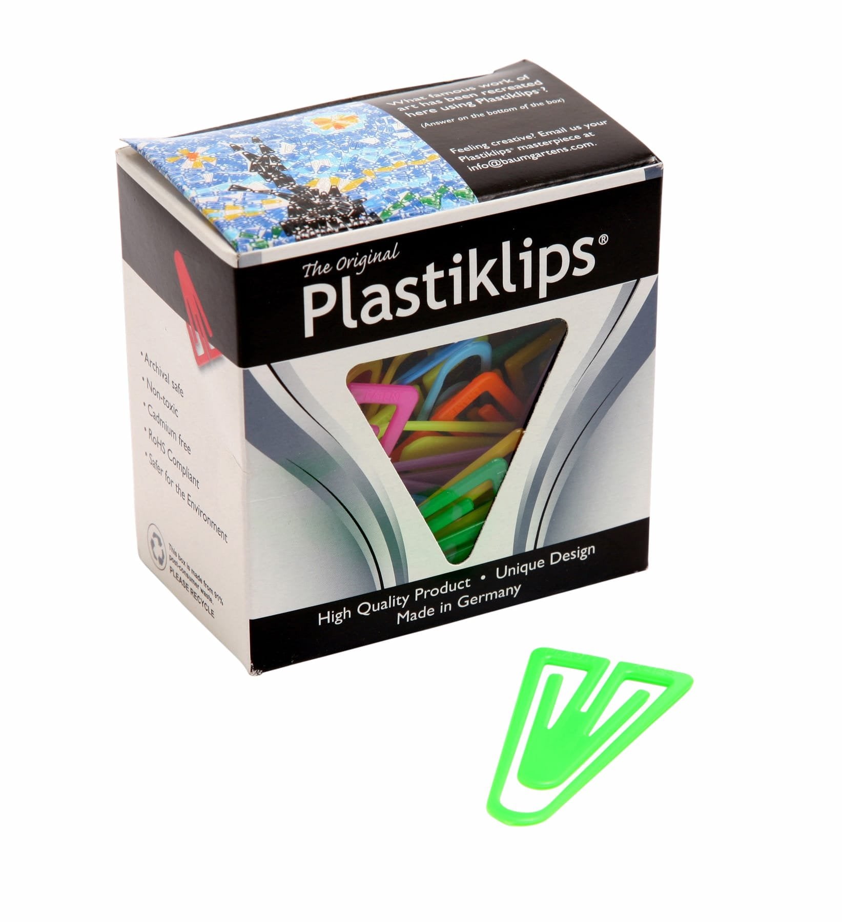 Plastiklips Paper Clips X Large Size 50 Pack Assorted Colors (Lp-1700) (Bundle Of 6)