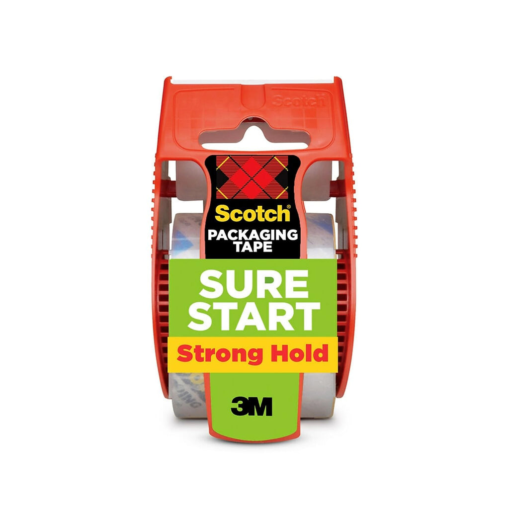 Scotch Brand Sure Start Shipping Packaging Tape With Dispenser, 2 Inches X 800 Inches (145), Clear