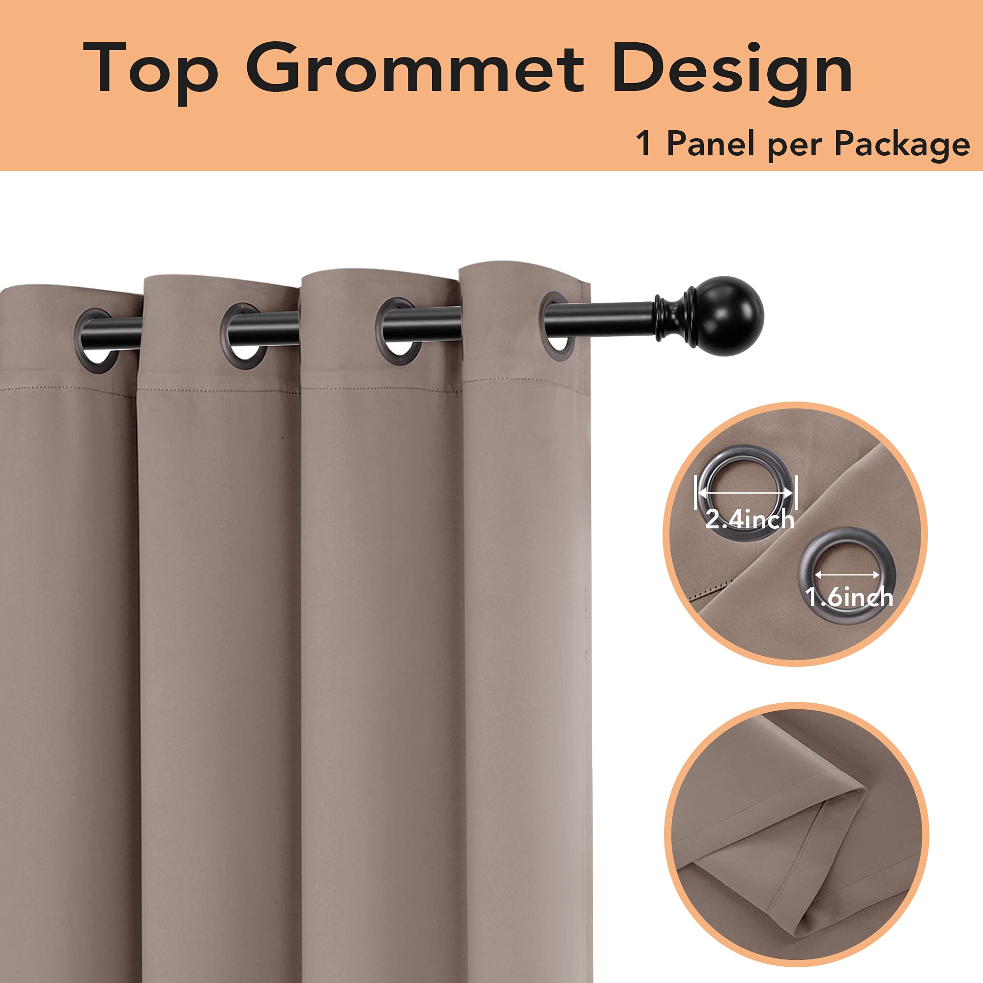 Bonzer Room Divider Curtain Total Privacy Wall Noise Reducing Wide Blackout Curtains For Patio Sliding Glass Door, 96L X 70W Inc