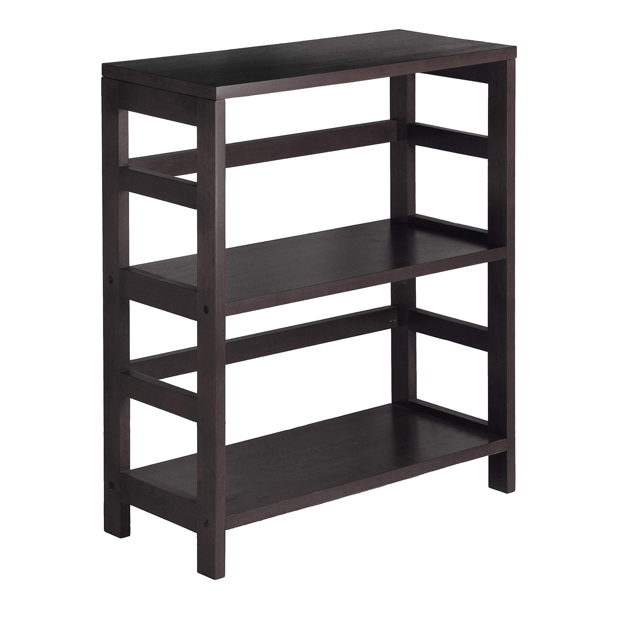 Winsome Wood Torino 3-PC Set Shelf w/Black Fabric Baskets Storage and Organization, Espresso/Chocolate