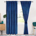 Hiasan Blue Velvet Curtains 84 Inches-Blackout Thermal Insulated Solid Soft Curtains For Bedroom Living Room Rod Pocket Room Dar