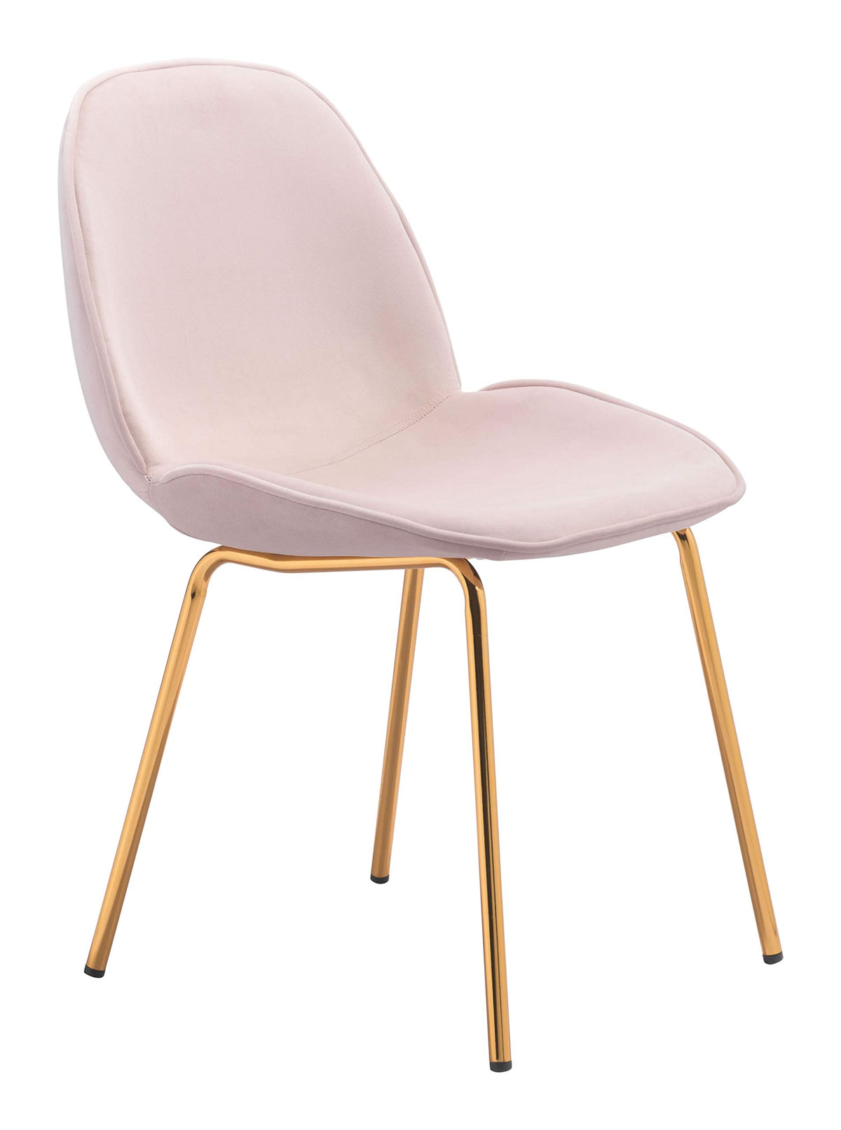 HomeRoots 20.5' x 22.4' x 32.5' Rose Pink, Velvet, Steel & Plywood, Dining Chair - Set of 2