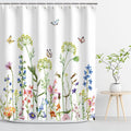 RosieLily Floral Shower Curtain for Bathroom Flower Shower Curtain Butterfly Shower Curtain Watercolor Shower Curtains Set with 