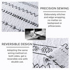 Andency White Quilt Set Oversized King (118X120 Inch), 3 Pieces(1 Striped Triangle Printed Quilt And 2 Pillowcases), Bohemian Summer Lightweight Reversible Microfiber Bedspread Coverlet Sets