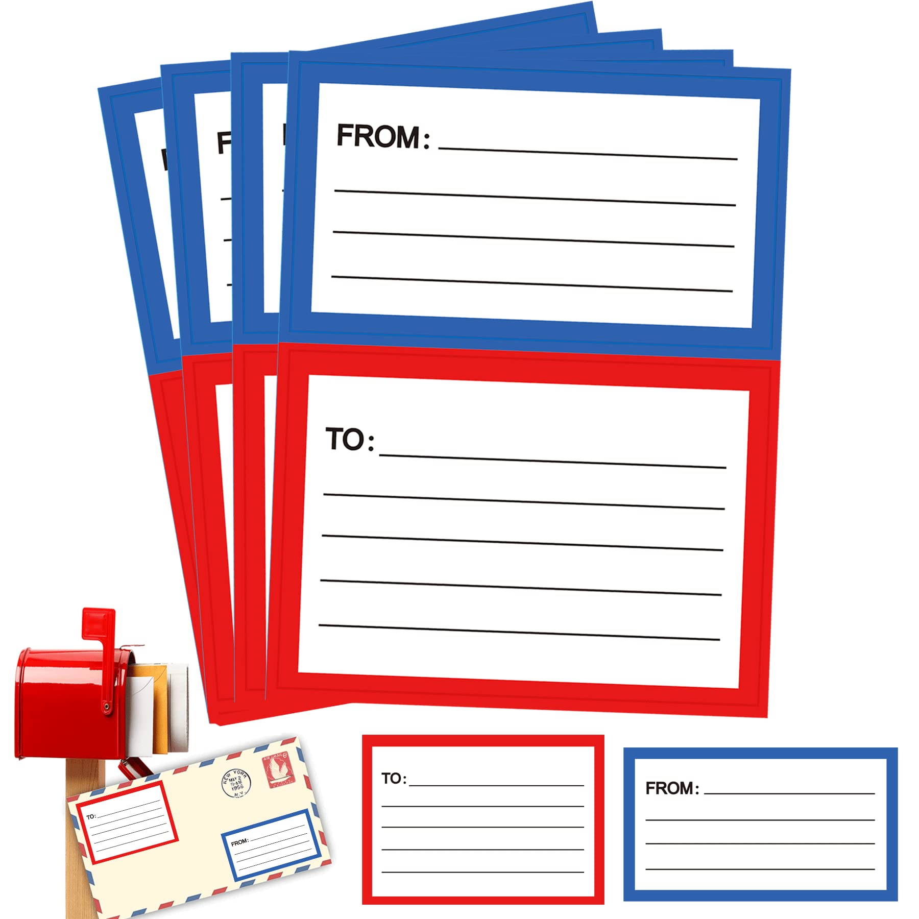 To From Return Address Mailing Labels 120 Pcs Blank Mail Shipping Label Postage Guaranteed Stickers 3.5 X 4.5 Inch Self Adhesive