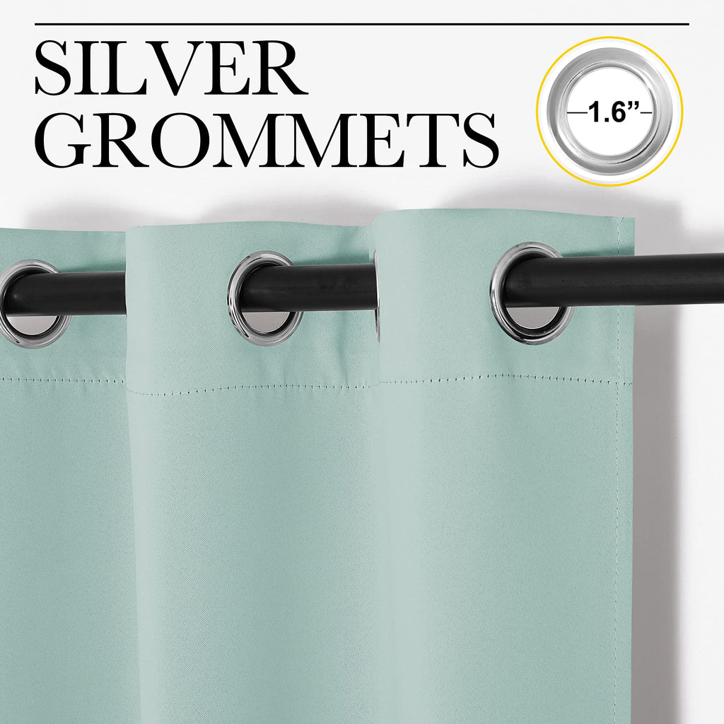 Nicetown Kitchen Curtain Panels Blackout Draperies, Thermal Insulated Solid Grommet Blackout Curtains/Drapes For Christmas Windo