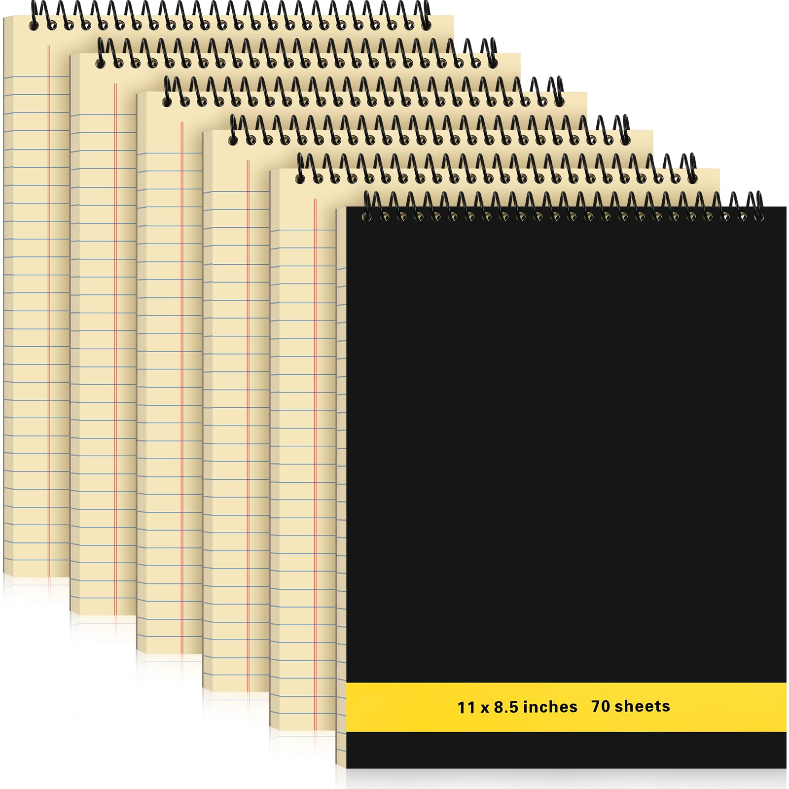 Resurhang 6 Pcs Legal Pad Top Spiral Bound Notebook 11 X 8.5 Inches Wirebound Notepad Double Sided Ruled Memo Office Steno Book