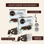 TRUMIRI Oud Incense Cones - Pack of 20 Scented Cones - Dual Pack (10 Cones Each) - Premium Quality Aromatic Incense