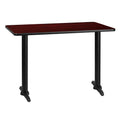 Flash Furniture Graniss 30'' x 42'' Rectangular Mahogany Laminate Table Top with 5'' x 22'' Table Height Bases