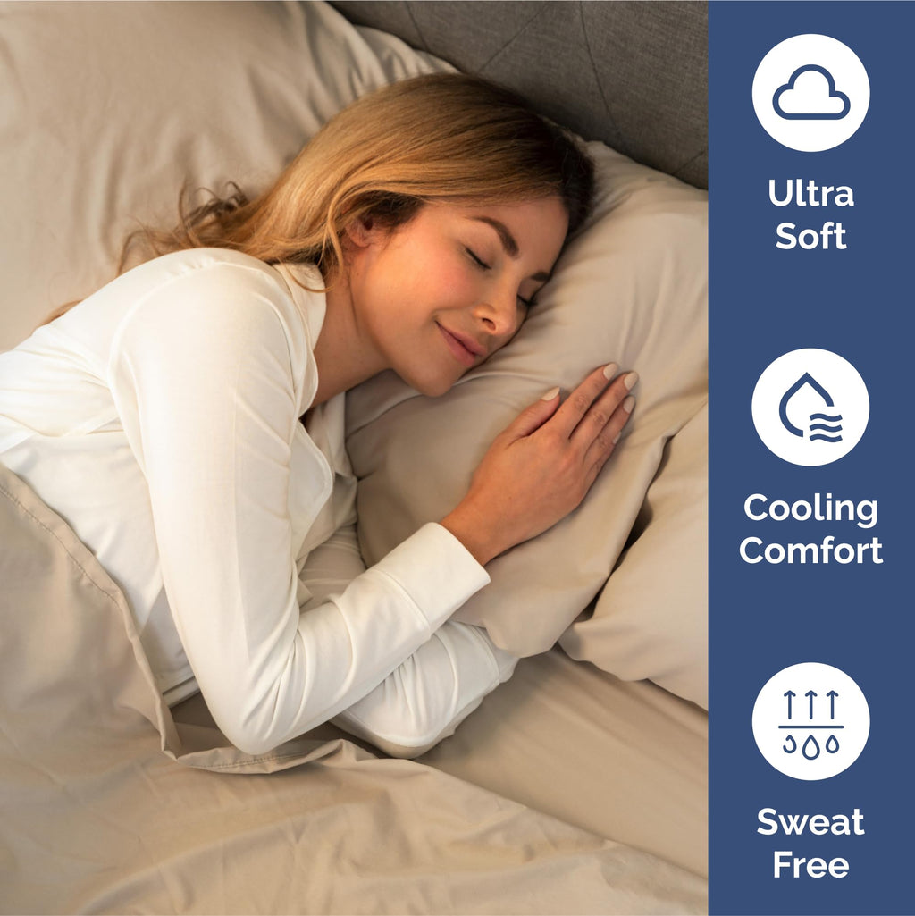 Extra Deep Pocket Cal King Sheets - 4 Piece Breathable & Cooling Bed Sheets - Hotel Luxury Bed Sheet Set - Soft, Wrinkle Free & Comfy - Easily Fits Extra Deep Mattresses - Deep Pocket Cream Sheets Set