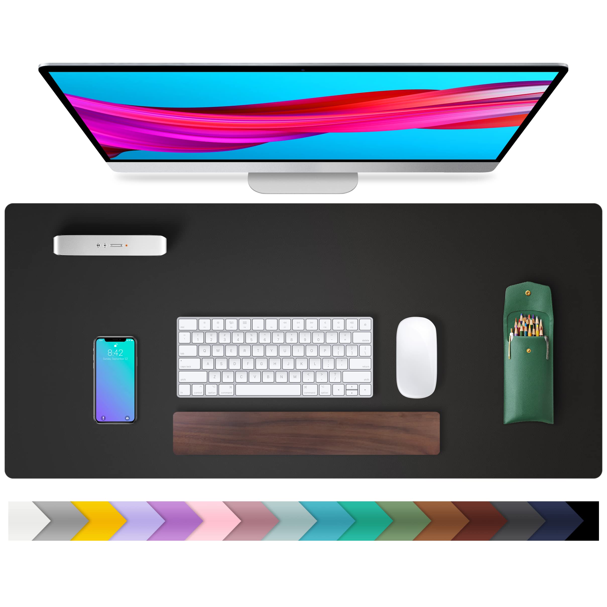 Leather Desk Pad Protector, Mouse Pad, Office Desk Mat, Non-Slip Pu Leather Desk Blotter, Laptop Desk Pad, Waterproof Desk Writi