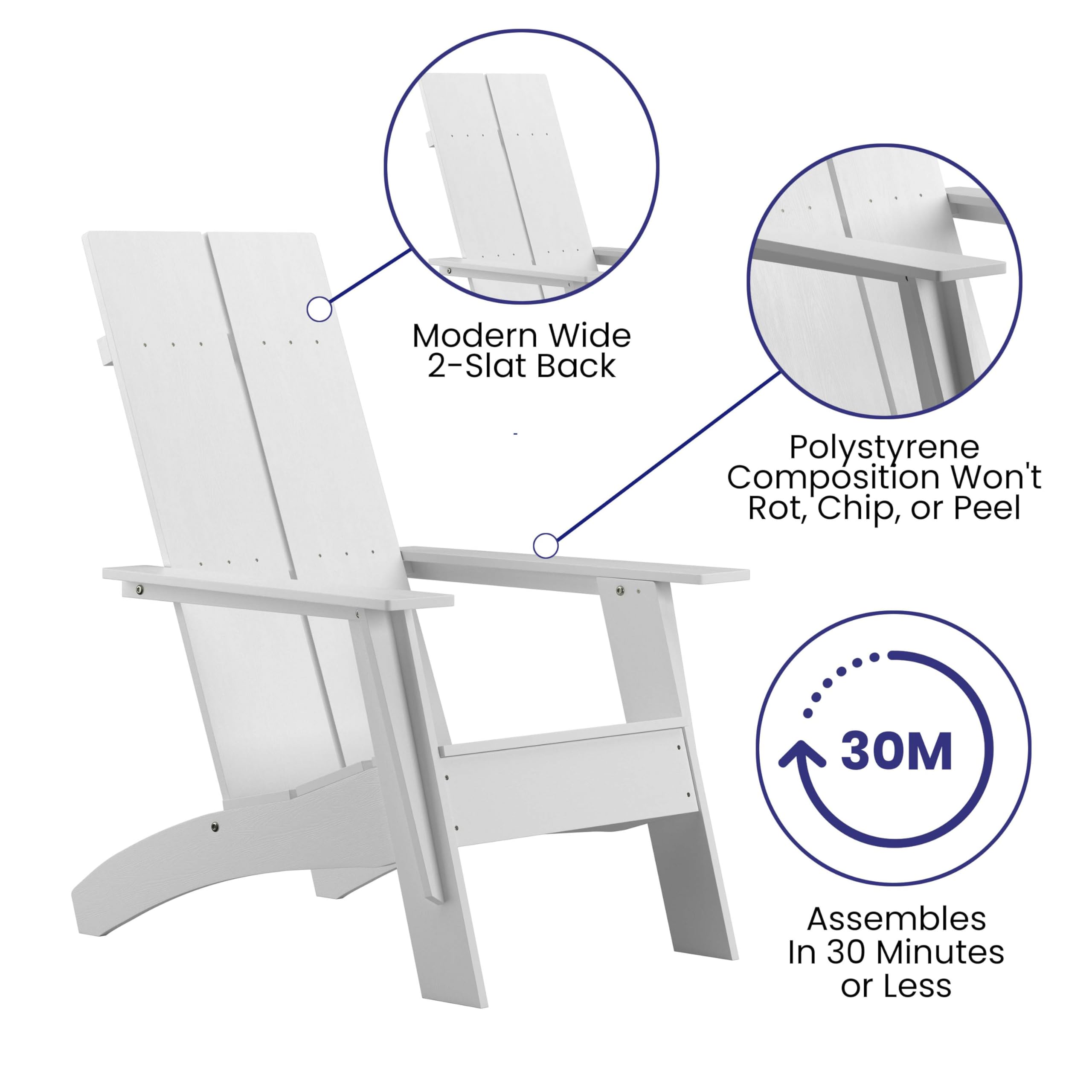 Flash Furniture Sawyer Adirondack Chair - Thumbnail 5