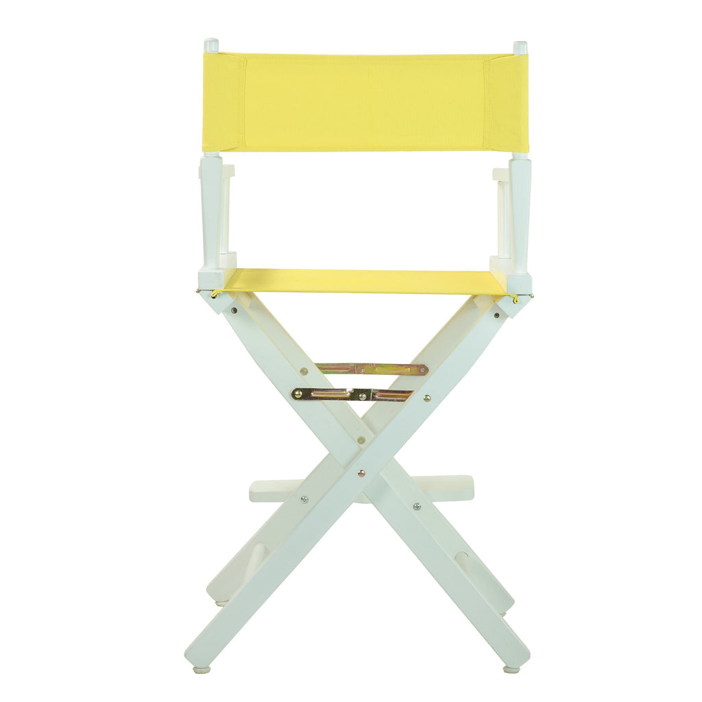 Casual Home 24" Director'S Chair White Frame With Yellow Canvas, Counter Height
