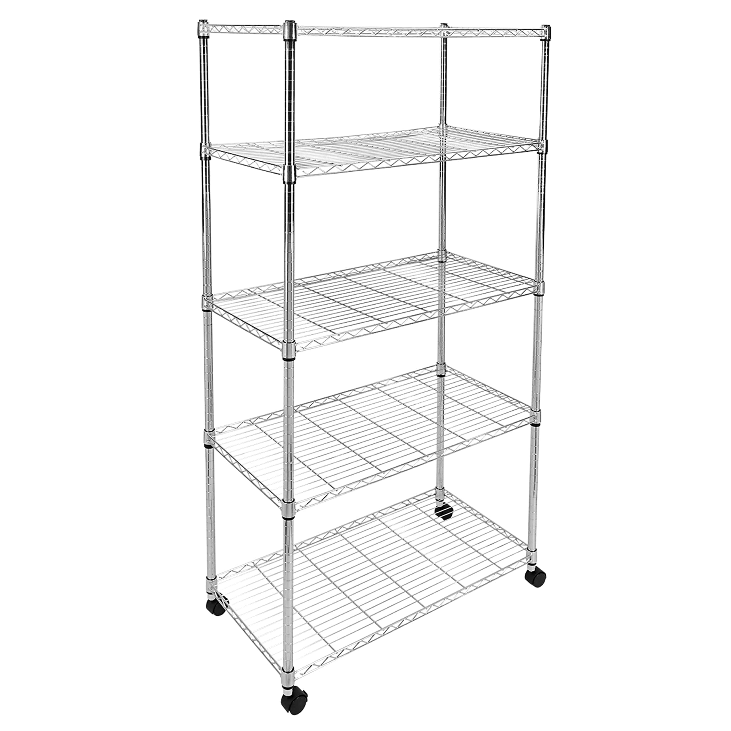 YSSOA 5-Tier Heavy Duty Storage Shelves, 1750 Lbs Loading Capacity, 35.43 W x 17.72 D x 70.87 H Adjustable Shelving Unit with Wh