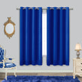 Blue Curtains 63 Inch Length for Boys Room Set 2 Panels Grommet Window Drapes Sun Light Blocking Insulated Thermal Room Darkenin