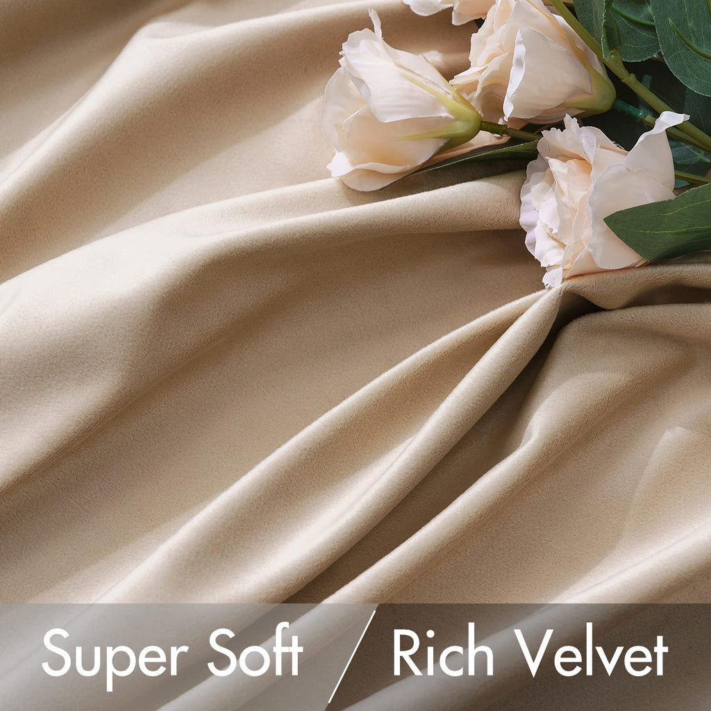 Miulee Velvet Curtains 90 Inches - Pinch Pleat Luxury Room Darkening Curtains For Bedroom Living Room Thermal Insulated Super So
